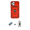 MARSİLYAN™- iPhone 12 Pro Max Kılıf Ahenk Klasik - Siyah Bilvis Hayalet Cam Ekran Koruyucu + Shine Kamera Lens Koruma Cam - SH