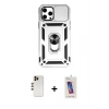 MARSİLYAN™- iPhone 12 Pro Max Kılıf Ahenk Klasik - Siyah Joko 5D Cam + Shine Kamera Lens - GD