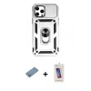 MARSİLYAN™- iPhone 12 Pro Max Kılıf Ahenk Klasik - Siyah Joko 5D Cam + Shine Kamera Lens Koruma Cam - GS