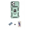 MARSİLYAN™- iPhone 12 Pro Max Kılıf Ahenk Klasik - Siyah Joko 5D Cam + Shine Kamera Lens Koruma Cam - GS