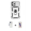 MARSİLYAN™- iPhone 12 Pro Max Kılıf Ahenk Klasik - Siyah Joko 5D Cam + Shine Kamera Lens - LT