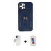 MARSİLYAN™- iPhone 12 Pro Max Kılıf Ahenk Klasik - Siyah Joko 5D Cam + Shine Kamera Lens - LT