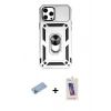 MARSİLYAN™- iPhone 12 Pro Max Kılıf Ahenk Klasik - Siyah Joko 5D Cam + Shine Kamera Lens Koruma Cam - MI