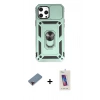 MARSİLYAN™- iPhone 12 Pro Max Kılıf Ahenk Klasik - Siyah Joko 5D Cam + Metal Kamera Lens Koruma Cam - KI