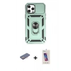 MARSİLYAN™- iPhone 12 Pro Max Kılıf Ahenk Klasik - Siyah Joko 5D Cam + Renkli Kamera Lens Koruma Cam - PE