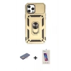 MARSİLYAN™- iPhone 12 Pro Max Kılıf Ahenk Klasik - Siyah Joko 5D Cam + Renkli Kamera Lens Koruma Cam - PE