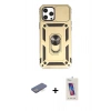 MARSİLYAN™- iPhone 12 Pro Max Kılıf Ahenk Klasik - Siyah Joko 5D Cam + Renkli Kamera Lens Koruma Cam - MI