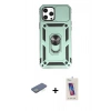 MARSİLYAN™- iPhone 12 Pro Max Kılıf Ahenk Klasik - Siyah Joko 5D Cam + Renkli Kamera Lens Koruma Cam - YL