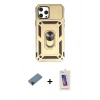 MARSİLYAN™- iPhone 12 Pro Max Kılıf Ahenk Klasik - Siyah Joko 5D Cam + Shine Kamera Lens Koruma Cam - SH