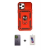 MARSİLYAN™- iPhone 12 Pro Max Kılıf Ahenk Klasik - Siyah Joko 5D Cam + Neon Fosforlu Kamera Lens - YL
