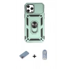 MARSİLYAN™- iPhone 12 Pro Max Kılıf Ahenk Klasik - Siyah Joko Magic 5D Cam + Pembe Shine Kamera Lens Koruma Cam