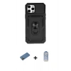 MARSİLYAN™- iPhone 12 Pro Max Kılıf Ahenk Klasik - Siyah Joko Magic 5D Cam + Shine Kamera Lens Koruma Cam - GD