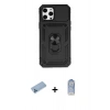 MARSİLYAN™- iPhone 12 Pro Max Kılıf Ahenk Klasik - Siyah Joko Magic 5D Cam + Shine Kamera Lens Koruma Cam - MI