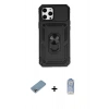 MARSİLYAN™- iPhone 12 Pro Max Kılıf Ahenk Klasik - Siyah Joko Magic 5D Cam + Shine Kamera Lens Koruma Cam - GI