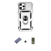 MARSİLYAN™- iPhone 12 Pro Max Kılıf Ahenk Klasik - Siyah Joko Magic 5D Hayalet Cam + Metal Kamera Lens Koruma Cam - GD