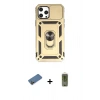 MARSİLYAN™- iPhone 12 Pro Max Kılıf Ahenk Klasik - Siyah Joko Magic 5D Hayalet Cam + Gold Shine Kamera Lens Koruma Cam