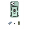 MARSİLYAN™- iPhone 12 Pro Max Kılıf Ahenk Klasik - Siyah Joko Magic 5D Hayalet Cam + Pembe Shine Kamera Lens Koruma Cam