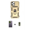 MARSİLYAN™- iPhone 12 Pro Max Kılıf Ahenk Klasik - Siyah Joko Magic 5D Hayalet Cam + Neon Fosforlu Kamera Lens - YL