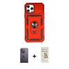 MARSİLYAN™- iPhone 12 Pro Max Kılıf Ahenk Klasik - Siyah Mat Seramik Nano Ekran Koruyucu + Neon Fosforlu Kamera Lens - BZ
