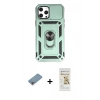 MARSİLYAN™- iPhone 12 Pro Max Kılıf Ahenk Klasik - Siyah Mat Seramik Nano Ekran Koruyucu + Gökkuşağı Shine Kamera Lens Koruma Cam