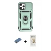 MARSİLYAN™- iPhone 12 Pro Max Kılıf Ahenk Klasik - Siyah Mat Seramik Nano Ekran Koruyucu + Shine Kamera Lens Koruma Cam - GD