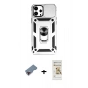 MARSİLYAN™- iPhone 12 Pro Max Kılıf Ahenk Klasik - Siyah Mat Seramik Nano Ekran Koruyucu + Metal Kamera Lens Koruma Cam - KI