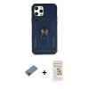 MARSİLYAN™- iPhone 12 Pro Max Kılıf Ahenk Klasik - Siyah Mat Seramik Nano Ekran Koruyucu + Metal Kamera Lens Koruma Cam - KI