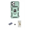 MARSİLYAN™- iPhone 12 Pro Max Kılıf Ahenk Klasik - Siyah Mat Seramik Nano Ekran Koruyucu + Renkli Kamera Lens Koruma Cam - MI