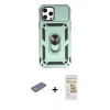 MARSİLYAN™- iPhone 12 Pro Max Kılıf Ahenk Klasik - Siyah Mat Seramik Nano Ekran Koruyucu + Renkli Kamera Lens Koruma Cam - SI