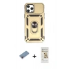 MARSİLYAN™- iPhone 12 Pro Max Kılıf Ahenk Klasik - Siyah Mat Seramik Nano Ekran Koruyucu + Shine Kamera Lens Koruma Cam - PE