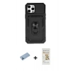 MARSİLYAN™- iPhone 12 Pro Max Kılıf Ahenk Klasik - Siyah Mat Seramik Nano Ekran Koruyucu + Shine Kamera Lens Koruma Cam - MI