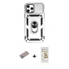 MARSİLYAN™- iPhone 12 Pro Max Kılıf Ahenk Klasik - Siyah Mat Seramik Nano Ekran Koruyucu + Shine Kamera Lens Koruma Cam - SABE