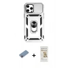 MARSİLYAN™- iPhone 12 Pro Max Kılıf Ahenk Klasik - Siyah Mat Seramik Nano Ekran Koruyucu + Shine Kamera Lens Koruma Cam - PE