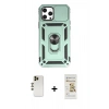 MARSİLYAN™- iPhone 12 Pro Max Kılıf Ahenk Klasik - Siyah Mat Seramik Nano Ekran Koruyucu + Shine Kamera Lens - GD
