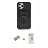 MARSİLYAN™- iPhone 12 Pro Max Kılıf Ahenk Klasik - Siyah Mat Seramik Nano Ekran Koruyucu + Shine Kamera Lens Koruma Cam - SABE