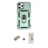 MARSİLYAN™- iPhone 12 Pro Max Kılıf Ahenk Klasik - Siyah Mat Seramik Nano Ekran Koruyucu + Shine Kamera Lens Koruma Cam - SABE
