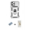 MARSİLYAN™- iPhone 12 Pro Max Kılıf Ahenk Klasik - Siyah Mat Seramik Nano Ekran Koruyucu + Shine Kamera Lens Koruma Cam - GS