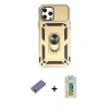 MARSİLYAN™- iPhone 12 Pro Max Kılıf Ahenk Klasik - Siyah Polymer Nano Ekran Koruyucu + Metal Kamera Lens Koruma Cam - GD