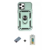 MARSİLYAN™- iPhone 12 Pro Max Kılıf Ahenk Klasik - Siyah Polymer Nano Ekran Koruyucu + Metal Kamera Lens Koruma Cam - KI