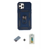 MARSİLYAN™- iPhone 12 Pro Max Kılıf Ahenk Klasik - Siyah Polymer Nano Ekran Koruyucu + Metal Kamera Lens Koruma Cam - KI