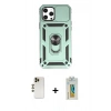 MARSİLYAN™- iPhone 12 Pro Max Kılıf Ahenk Klasik - Siyah Polymer Nano Ekran Koruyucu + Shine Kamera Lens - GD