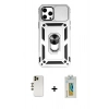 MARSİLYAN™- iPhone 12 Pro Max Kılıf Ahenk Klasik - Siyah Polymer Nano Ekran Koruyucu + Shine Kamera Lens - GD