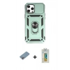 MARSİLYAN™- iPhone 12 Pro Max Kılıf Ahenk Klasik - Siyah Polymer Nano Ekran Koruyucu + Shine Kamera Lens Koruma Cam - GI