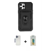MARSİLYAN™- iPhone 12 Pro Max Kılıf Ahenk Klasik - Siyah Polymer Nano Ekran Koruyucu + Shine Kamera Lens - LT
