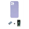 MARSİLYAN™- iPhone 12 Pro Max Kılıf Ahenk Serisi - Şeffaf 360 Full Body Arka Koruyucu + Shine Kamera Lens Koruma Cam - GI