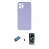 MARSİLYAN™- iPhone 12 Pro Max Kılıf Ahenk Serisi - Şeffaf 360 Full Body Arka Koruyucu + Shine Kamera Lens Koruma Cam - GD