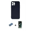 MARSİLYAN™- iPhone 12 Pro Max Kılıf Ahenk Serisi - Şeffaf 360 Full Body Arka Koruyucu + Shine Kamera Lens Koruma Cam - GD