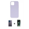 MARSİLYAN™- iPhone 12 Pro Max Kılıf Ahenk Serisi - Şeffaf 360 Full Body Arka Koruyucu + Neon Fosforlu Kamera Lens - MI