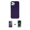 MARSİLYAN™- iPhone 12 Pro Max Kılıf Ahenk Serisi - Şeffaf 360 Full Body Arka Koruyucu + Neon Fosforlu Kamera Lens - MI