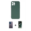 MARSİLYAN™- iPhone 12 Pro Max Kılıf Ahenk Serisi - Şeffaf 360 Full Body Arka Koruyucu + Neon Fosforlu Kamera Lens - MI